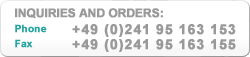 Customer Service and Orders - Fax and Phone +49 (0)241 95 163 155/3
