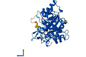 AlphaFold protein structure predicition of Human Recombinant AKR1E2 Protein, UniprotID Q96JD6