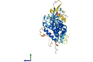 AlphaFold protein structure predicition of Mouse Recombinant Gsdma3 Protein, UniprotID Q5Y4Y6 (Gasdermin A3 Protein (GSDMA3) (AA 1-464) (His tag))