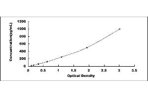 Typical standard curve (IL-2 ELISA Kit)