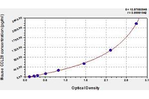 Typical Standard Curve (CCL28 ELISA Kit)