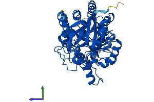 AlphaFold protein structure predicition of Human Recombinant GDA Protein, UniprotID Q9Y2T3 (GDA Protein (AA 1-454) (His tag))