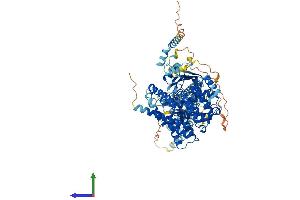 AlphaFold protein structure predicition of Human Recombinant PDE5A Protein, UniprotID O76074 (PDE5A Protein (AA 1-875) (His tag))