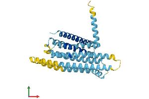 AlphaFold protein structure predicition of Mouse Recombinant Tas2r107 Protein, UniprotID Q7M725 (TAS2R107 Protein (AA 1-308) (His tag))