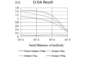 Black line: Control Antigen (100 ng),Purple line: Antigen (10 ng), Blue line: Antigen (50 ng), Red line:Antigen (100 ng) (TNFRSF11A antibody  (AA 30-212))
