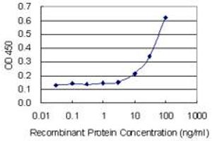 Detection limit for recombinant GST tagged AKR1CL1 is 3 ng/ml as a capture antibody. (AKR1CL1 antibody  (AA 1-129))