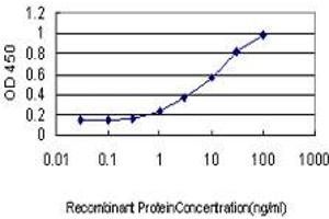 Detection limit for recombinant GST tagged LMO3 is approximately 1ng/ml as a capture antibody. (LMO3 antibody  (AA 91-146))