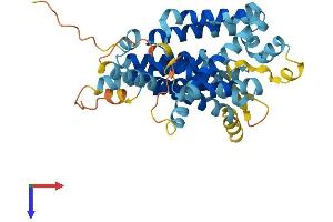 AlphaFold protein structure predicition of Mouse Recombinant Sppl3 Protein, UniprotID Q9CUS9 (SPPL3 Protein (AA 1-384) (His tag))