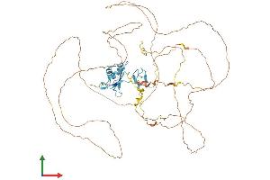 AlphaFold protein structure predicition of Mouse Recombinant Ewsr1 Protein, UniprotID Q61545 (EWSR1 Protein (AA 1-655) (His tag))