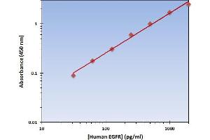 This is an example of what a typical standard curve will look like. (EGFR ELISA Kit)