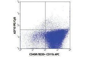 Flow Cytometry (FACS) image for anti-Fms-Related tyrosine Kinase 3 (FLT3) antibody (PE-Cy5) (ABIN2658915) (FLT3 antibody  (PE-Cy5))