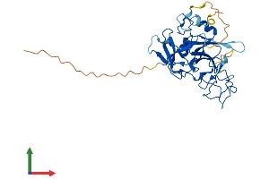 AlphaFold protein structure predicition of Mouse Recombinant Setmar Protein, UniprotID Q80UJ9