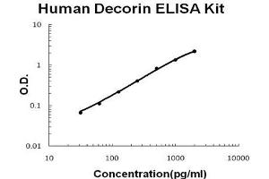 Human Decorin PicoKine ELISA Kit standard curve (Decorin ELISA Kit)
