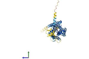 AlphaFold protein structure predicition of Mouse Recombinant Gpr85 Protein, UniprotID P60894 (GPR85 Protein (AA 1-370) (His tag))
