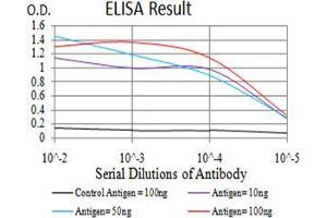 Black line: Control Antigen (100 ng),Purple line: Antigen (10 ng), Blue line: Antigen (50 ng), Red line:Antigen (100 ng) (ACVR1 antibody  (AA 21-120))