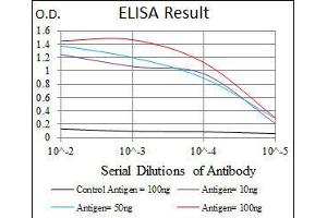 Black line: Control Antigen (100 ng), Purple line: Antigen(10 ng), Blue line: Antigen (50 ng), Red line: Antigen (100 ng),