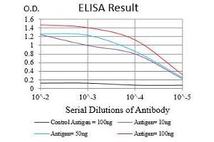 Black line: Control Antigen (100 ng), Purple line: Antigen(10 ng), Blue line: Antigen (50 ng), Red line: Antigen (100 ng), (SYCP3 antibody  (AA 27-128))