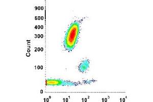 Flow cytometric analysis of human normal whole blood with CD38 monoclonal antibody, clone GR7A4 (DY-634) . (CD38 antibody  (DY634))