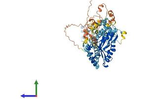 AlphaFold protein structure predicition of Human Recombinant TIGD7 Protein, UniprotID Q6NT04 (TIGD7 Protein (AA 1-549) (His tag))