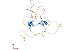 AlphaFold protein structure predicition of Mouse Recombinant Pax1 Protein, UniprotID P09084 (PAX1 Protein (AA 1-446) (His tag))