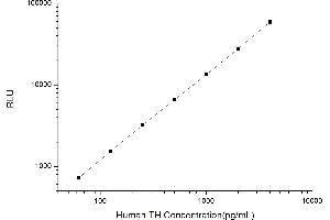 Typical standard curve (Tyrosine Hydroxylase CLIA Kit)