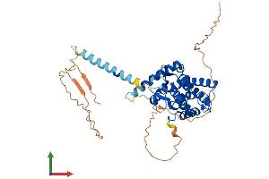 AlphaFold protein structure predicition of Mouse Recombinant Faxc Protein, UniprotID Q3UMF9 (C6orf168 Protein (AA 1-409) (His tag))
