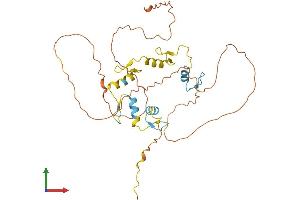 AlphaFold protein structure predicition of Mouse Recombinant Scrt1 Protein, UniprotID Q99M85 (SCRT1 Protein (AA 1-348) (His tag))