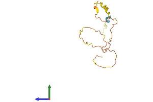 AlphaFold protein structure predicition of Human Recombinant LCE1E Protein, UniprotID Q5T753 (LCE1E Protein (AA 1-118) (His tag))