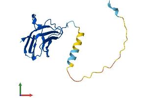 AlphaFold protein structure predicition of Human Recombinant PTGES3 Protein, UniprotID Q15185