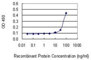 Detection limit for recombinant GST tagged PRSS21 is 10 ng/ml as a capture antibody. (PRSS21 antibody  (AA 121-220))