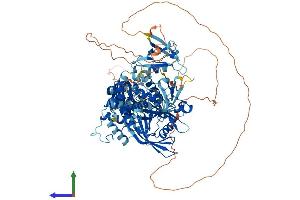 AlphaFold protein structure predicition of Mouse Recombinant Ptpn3 Protein, UniprotID A2ALK8