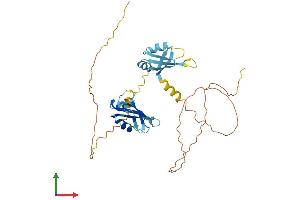 AlphaFold protein structure predicition of Human Recombinant HNRNPAB Protein, UniprotID Q99729