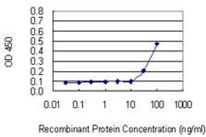 Detection limit for recombinant GST tagged C11orf17 is 3 ng/ml as a capture antibody.