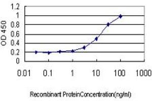 Detection limit for recombinant GST tagged CAMK2B is approximately 1ng/ml as a capture antibody.