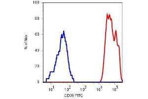 Surface staining of human platelets with anti-CD36 (TR9) FITC. (CD36 antibody  (PE))