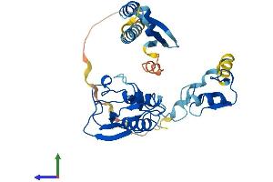 AlphaFold protein structure predicition of Human Recombinant DTX3 Protein, UniprotID Q8N9I9 (Deltex Homolog 3 Protein (AA 1-347) (His tag))