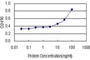 Sandwich ELISA detection sensitivity ranging from 3 ng/mL to 100 ng/mL. (ZNF511 (Human) Matched Antibody Pair)