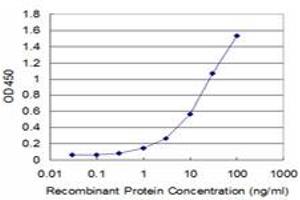 Detection limit for recombinant GST tagged PPOX is approximately 1ng/ml as a capture antibody.