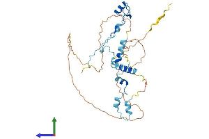 AlphaFold protein structure predicition of Mouse Recombinant Pinx1 Protein, UniprotID Q9CZX5 (PINX1 Protein (AA 1-332) (His tag))
