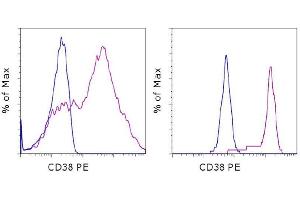 Flow Cytometry (FACS) image for anti-CD38 antibody (PE) (ABIN2144872) (CD38 antibody  (PE))