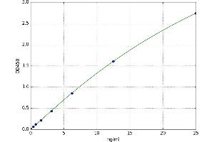 A typical standard curve (ICAM2 ELISA Kit)