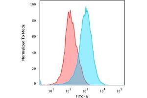 Flow Cytometric Analysis of paraformaldehyde-fixed Jurkat cells using CD31-Monospecific Recombinant Rabbit Monoclonal Antibody (C31/1395R). (Recombinant CD31 antibody)