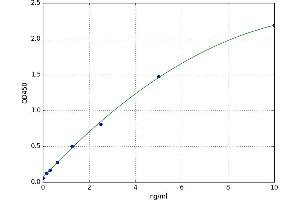 A typical standard curve (DnaJ (Hsp40) Homolog, Subfamily B, Member 3 (DNAJB3) ELISA Kit)