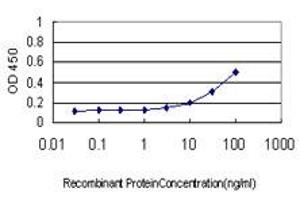 Detection limit for recombinant GST tagged AKT1 is approximately 1ng/ml as a capture antibody.