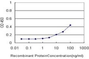 Detection limit for recombinant GST tagged SSX4 is approximately 3ng/ml as a capture antibody. (SSX4 antibody  (AA 91-188))