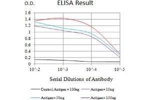 Black line: Control Antigen (100 ng),Purple line: Antigen (10 ng), Blue line: Antigen (50 ng), Red line:Antigen (100 ng) (CD79b antibody  (AA 30-160))