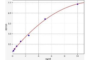 Typical standard curve (Angiotensin I Converting Enzyme 1 ELISA Kit)