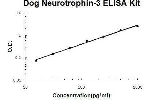 Dog Neurotrophin-3 PicoKine ELISA Kit standard curve (Neurotrophin 3 ELISA Kit)