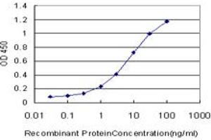 Detection limit for recombinant GST tagged GCM1 is approximately 0. (GCM1 antibody  (AA 108-166))