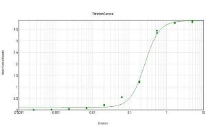 ELISA Results of Rabbit Anti-Dextranase Antibody Peroxidase Conjugate tested against purified Dextranase. (Dextranase antibody  (HRP))